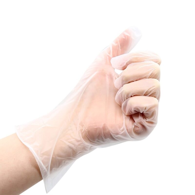 100PC Disposable Powder Free Transparent Latex-Free Gloves