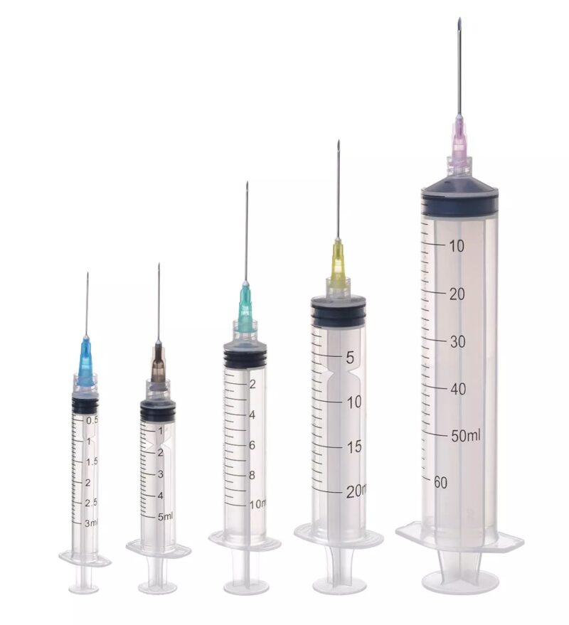 3 Part Disposable Medical Syringes with Needles