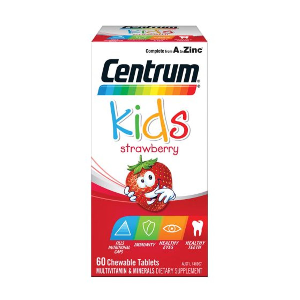 Centrum Kids Multivitamins & Minerals Strawberry 60 Chewable Tablets