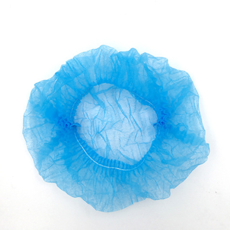 Disposable Nonwoven Mushroom Cap Blue 100 Pcs